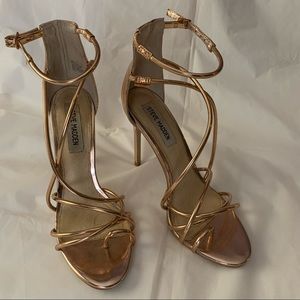 Steve Madden Satya Gold Metallic Stiletto Sandals